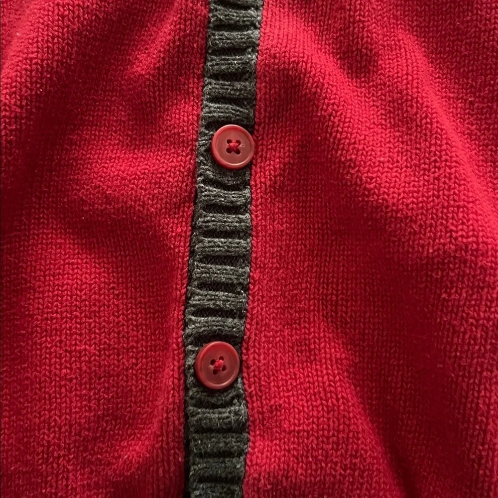 Gymboree Red Sweater with Gray Trim